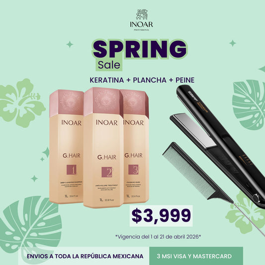 Sistema Completo de Alisado: Keratina + Plancha + Peine