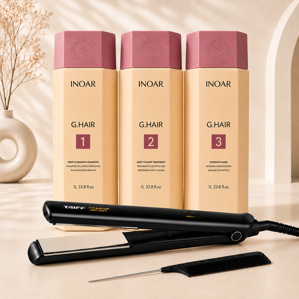 Sistema Completo de Alisado: Keratina + Plancha + Peine